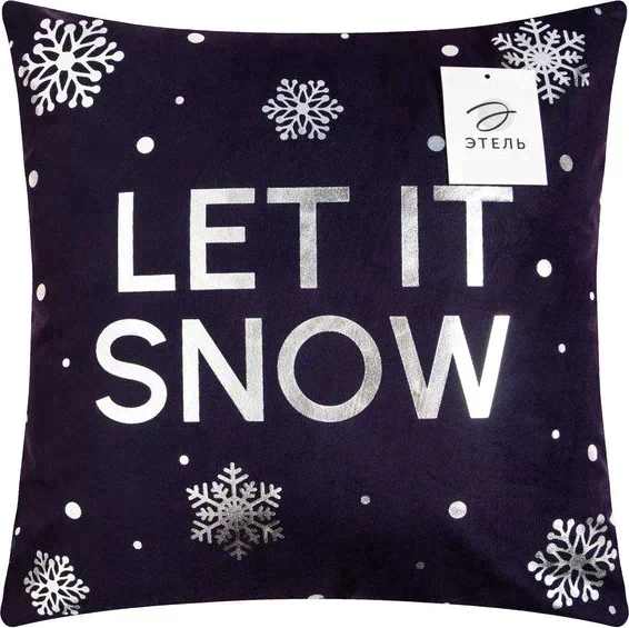 Наволочка Этель "Let it snow" 40х40 см, 100% п/э, велюр