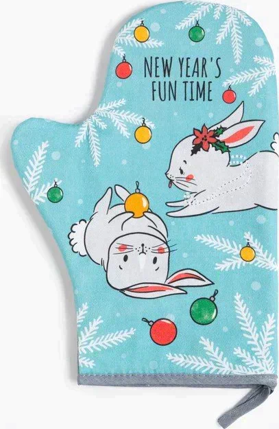 Варежка-прихватка "Xmas gift" 20х28 см, саржа, 100% х/л, ватин 250 г/м2