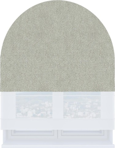 Римская штора «Кортин» день-ночь для арочного проёма, ткань твид блэкаут коричнево-серый