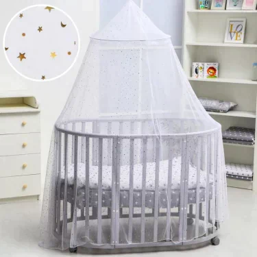 Балдахин для детской кроватки «Звёздочки», р-р 165х500 см, цвет белый
