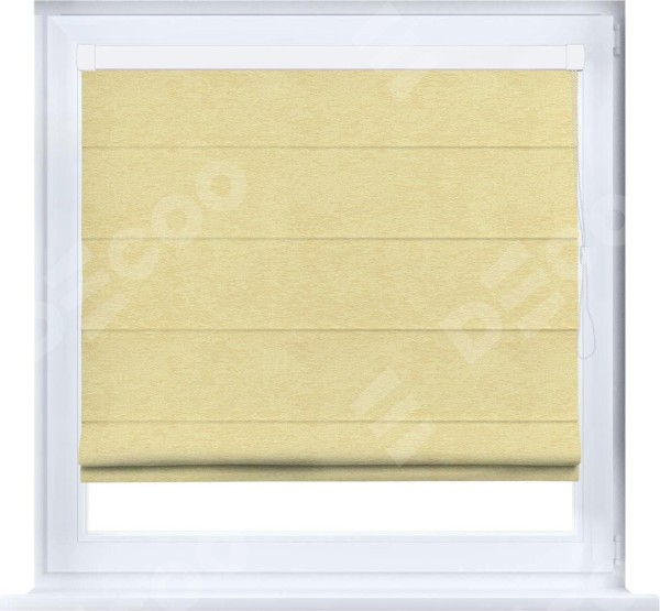 Римская штора «Кортин» кассетная, ткань софт однотонный золотой