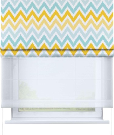 Римская штора «Кортин» день-ночь «Икат шеврон»