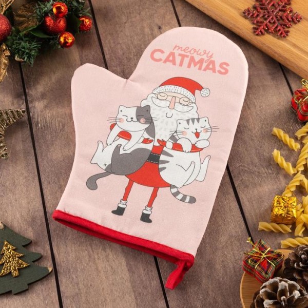 Варежка-прихватка "Catmas" 20х28см, саржа, 100% х/л, ватин 250г/м2