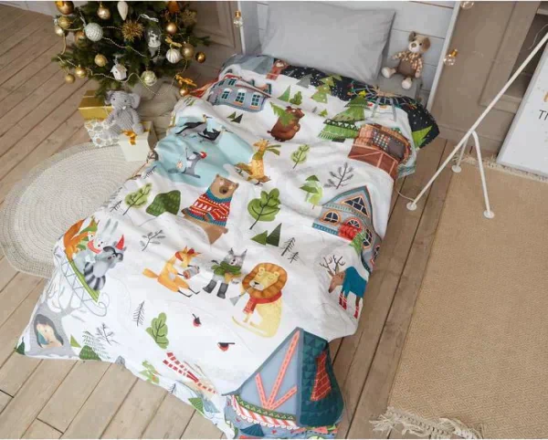 Постельное бельё "Этель" 1,5 сп Зимние забавы 143х215 см, 150х214 см, 50х70 см -1 шт, 100% хл, бязь 125 г 43494