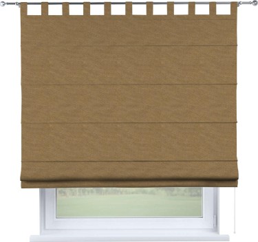 Римская штора на петлях «Кортин», ткань лён димаут, коричневый