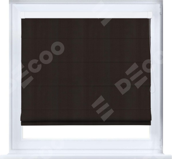 Римская штора «Кортин» кассетная, ткань блэкаут однотонный, венге