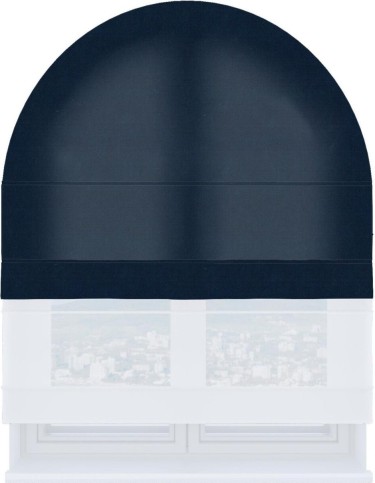 Римская штора «Кортин» день-ночь для арочного проёма, ткань вельвет тёмно-синий