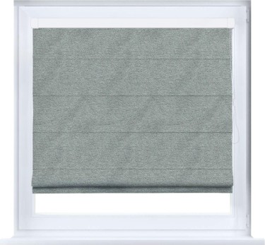 Римская штора «Кортин» кассетная, ткань твид блэкаут, светло-серый