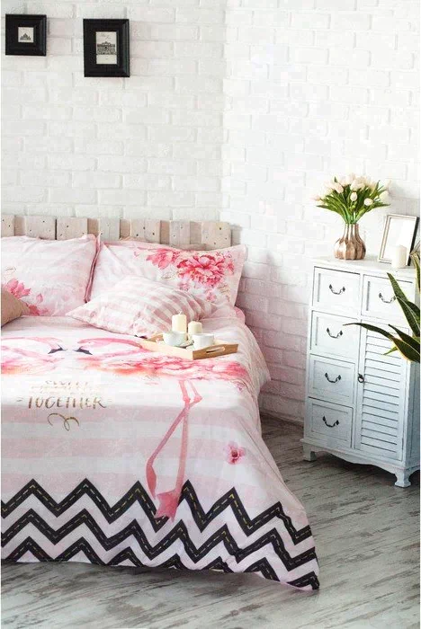 Постельное белье "Этель" 2 сп Flamingo 175*215 см, 200*220 см, 50х70+3 см - 2 шт