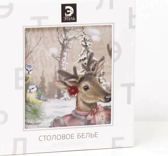 Скатерть "Этель"  Winter holidays d=220см +/-3см с ГМВО, 100% хл, саржа 190гр/м2