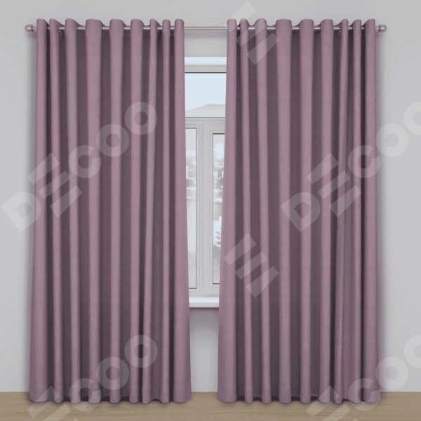 Шторы на люверсах ткань блэкаут однотонный, брусника
