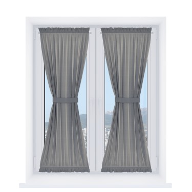 Штора песочные часы «Кортин», ткань лён димаут, серый