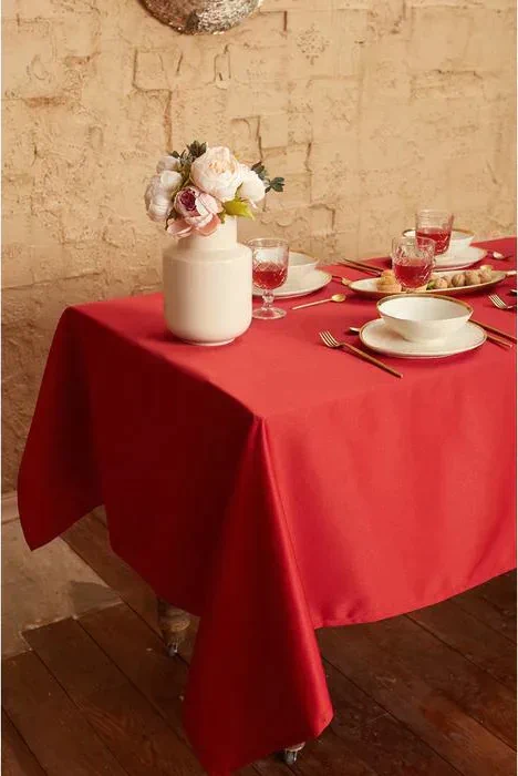 Скатерть "Этель" Cozy 150*220 +/-3см, цв.бордовый, пл. 192 г/м2, хл с ВГМО