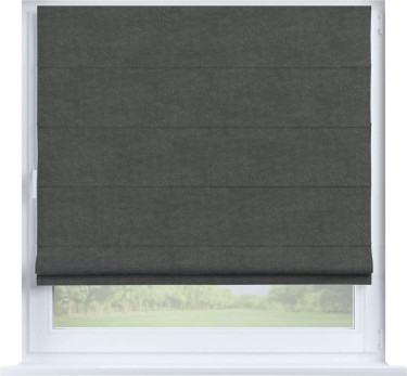 Римская штора «Кортин», канвас тёмно-серый, на створку