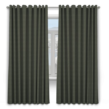 Шторы на люверсах ткань лён димаут, графит