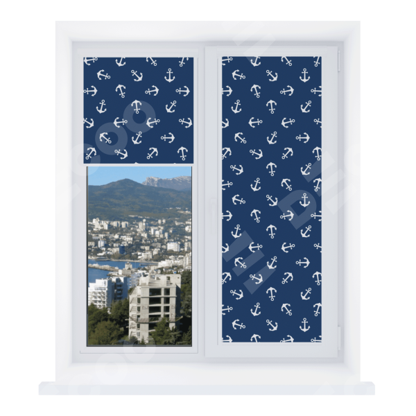 Рулонная штора Уни 2 с принтом Морские якори