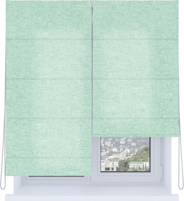Римская штора «Кортин», система «Комфорт», лён кашемир мятный