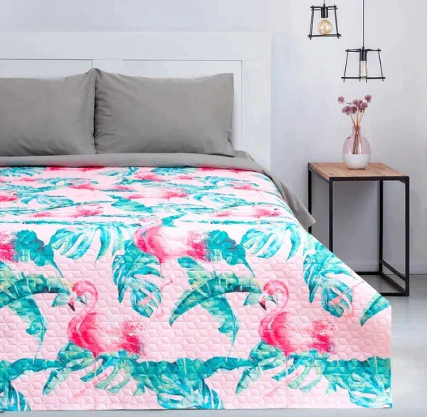 Покрывало "Этель" 2 сп Tropical flamingo, 175*210±2 см, микрофибра
