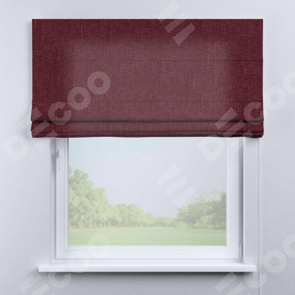 Римская штора «Кортин» для проема, ткань лён кашемир цвет бордовый