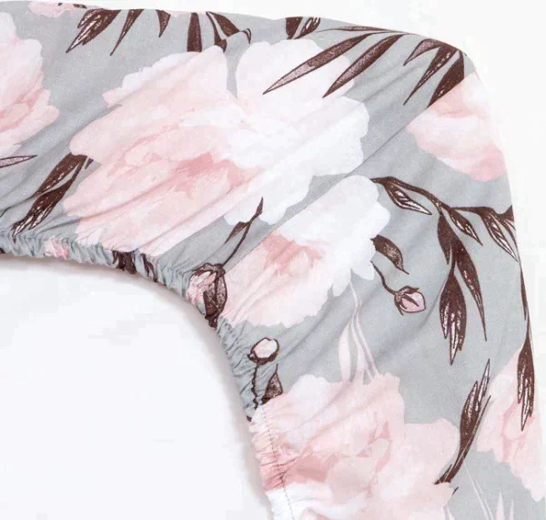 Простыня на резинке Этель 140х200х25 см, Peonies, 100% хлопок, поплин,125 г/м2