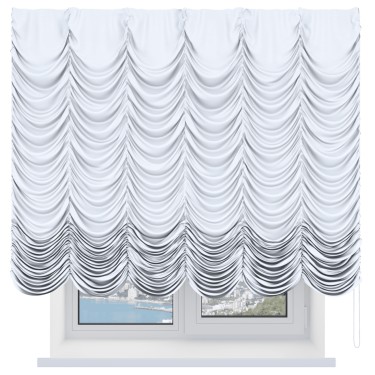 Французская штора «Кортин», вельвет дымчато-белый