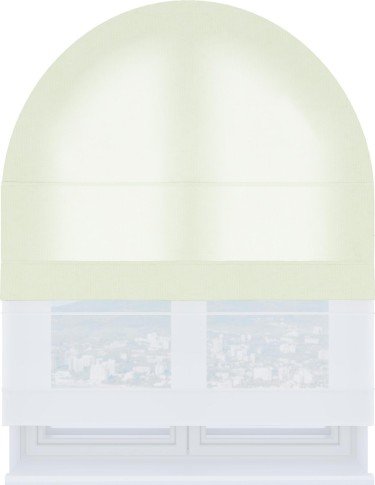 Римская штора «Кортин», канвас сливочный, день-ночь для арочного проёма