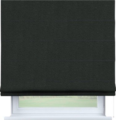 Римская штора «Кортин» для проема, ткань лён блэкаут, графит