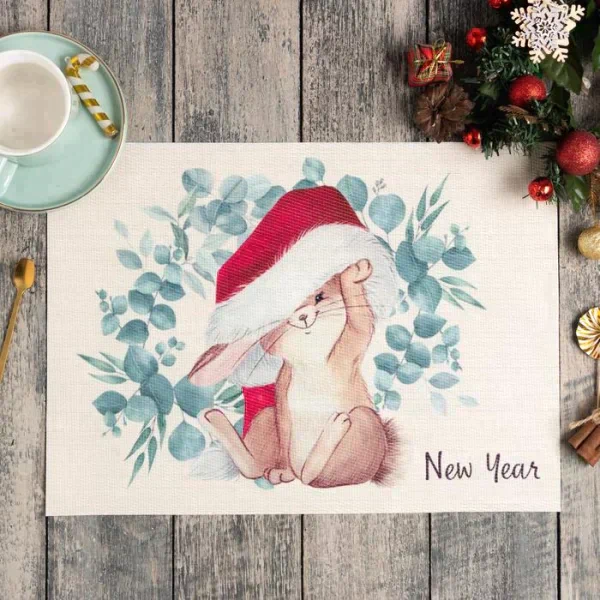 Новогодняя салфетка на стол New Year ПВХ, 40х29 см