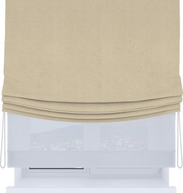 Римская штора «Кортин», день-ночь с мягкими складками, блэкаут однотонный кофейно-бежевый