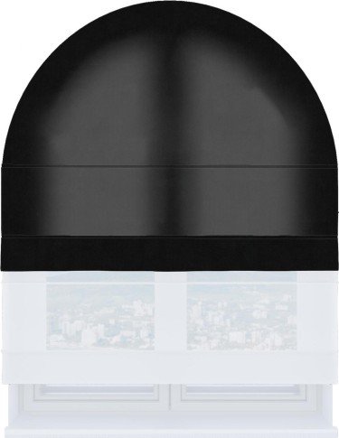 Римская штора «Кортин», канвас черный, день-ночь для арочного проёма