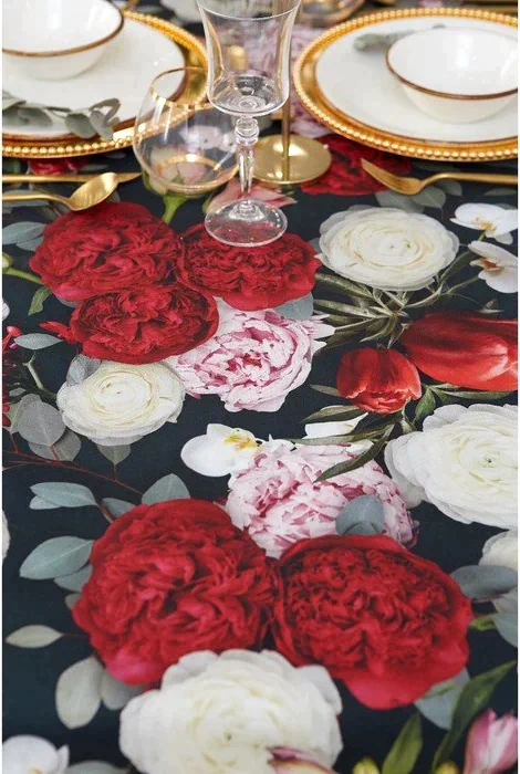 Скатерть "Этель" Flowers  220х147 см, 100% хлопок, саржа 190 г/м2
