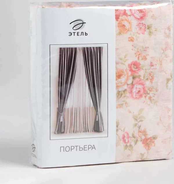 Штора тюлевая "Этель" 250х270 см Нежные цветы без утяжелителя, 100% п/э