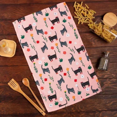 Полотенце кухонное Доляна Spring cats 35х60 см, 100% хл, 160г/м2