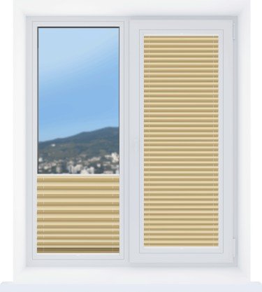 Штора плиссе Эко бежевый, высота от 50 до 220 см