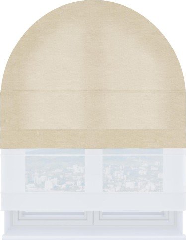 Римская штора «Кортин» день-ночь для арочного проёма, ткань лён кашемир шампань