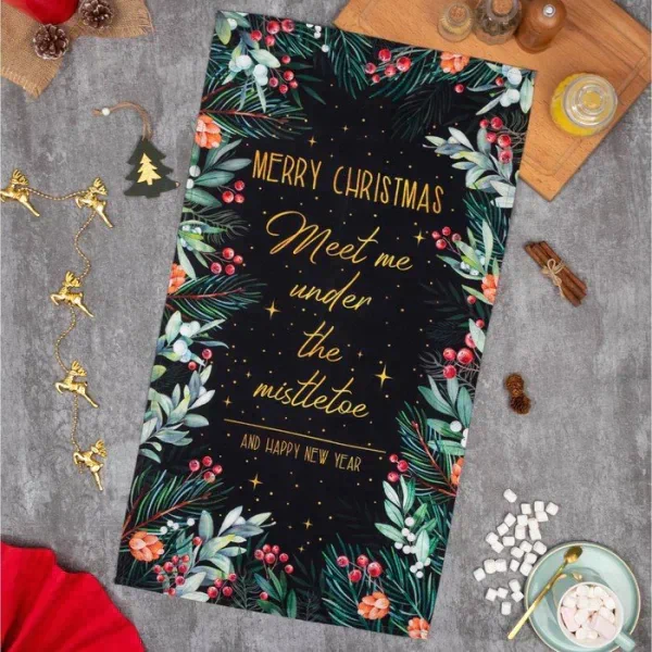 Новогоднее полотенце "Этель" Merry Christmas 40х73 см, 100% хл, саржа 190 гр/м2
