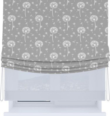Римская штора «Кортин», день-ночь с мягкими складками, «Одуванчики»
