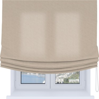 Римская штора «Кортин», канвас кофе с молоком, Soft с мягкими складками