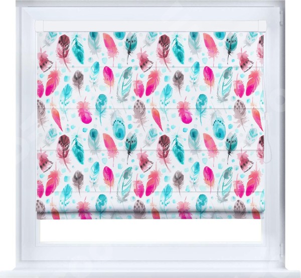 Римская штора «Кортин» кассетная «Перья»