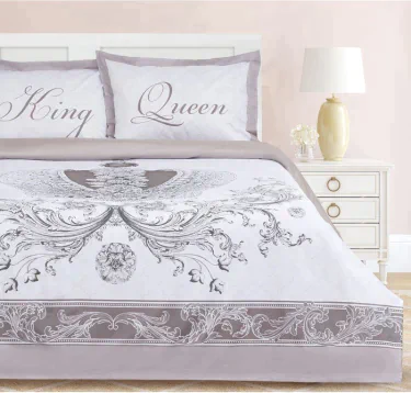Постельное бельё «Этель» 2 сп King&Queen 175*215 см,200*215 см,50*70+4 см - 2 шт