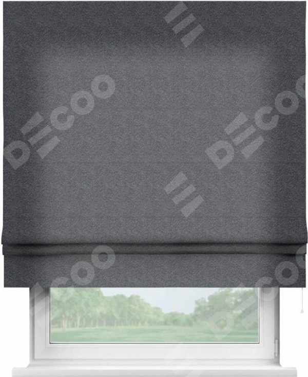 Римская штора для проема, софт однотонный графит