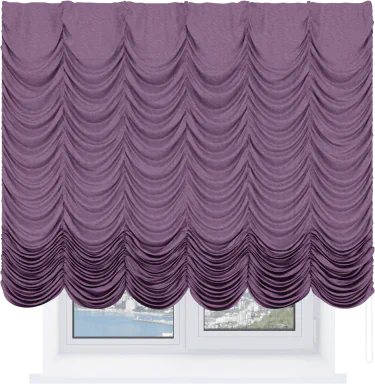 Французская штора «Кортин», лён кашемир сиреневый