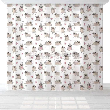 Комплект тюлей "Этель" Lovely dogs, 145*260 см-2 шт, вуаль