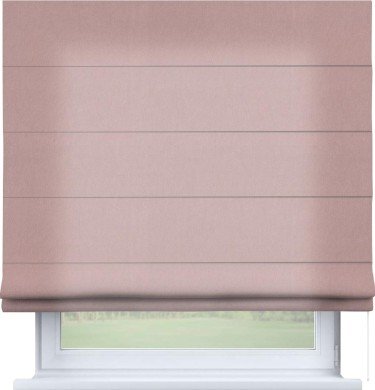 Римская штора «Кортин» для проема, ткань вельвет розовая пудра