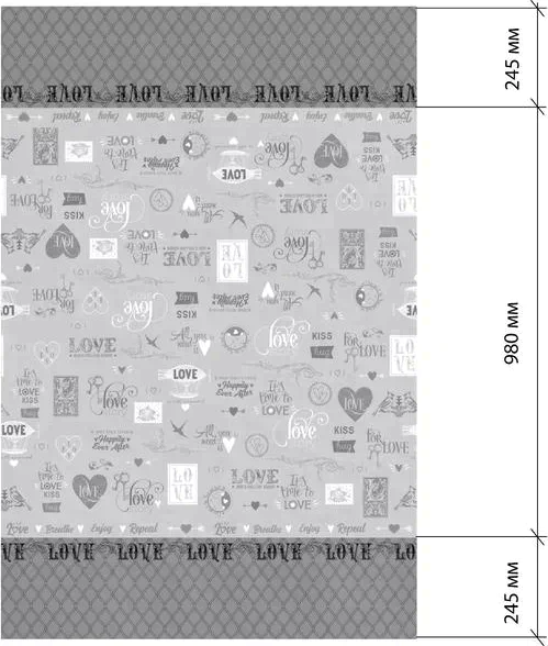 Скатерть "Этель" Love 180х147 см, 100% хл, саржа 190 гр/м2