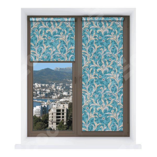 Рулонная штора Мини с принтом Винтажные листья