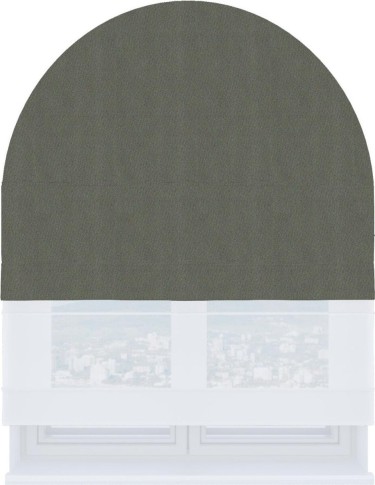 Римская штора «Кортин» день-ночь для арочного проёма, ткань блэкаут однотонный тёмно-серый