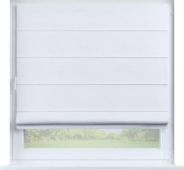 Римская штора «Кортин» на створку, ткань вельвет белый