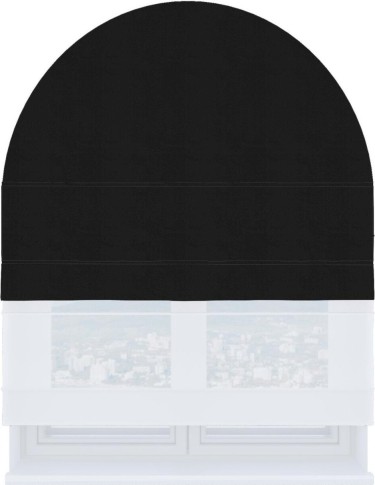 Римская штора «Кортин» день-ночь для арочного проёма, ткань блэкаут однотонный черный