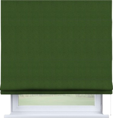 Римская штора «Кортин» для проема, ткань блэкаут однотонный, зелёный перламутр